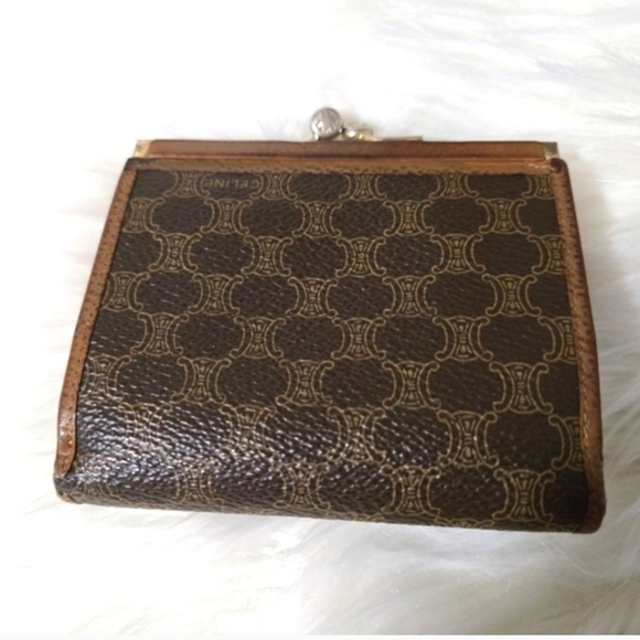 Celine Macadam Coated Canvas and Leather Triomphe Kisslock Wallet - Picture 4 of 13